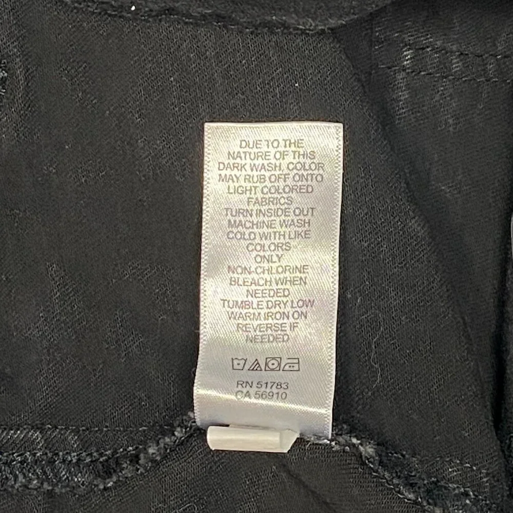 Maurices Black Denim Shortalls XL Tie Waist Bib Overalls Faded Summer Style - Picture 9 of 9